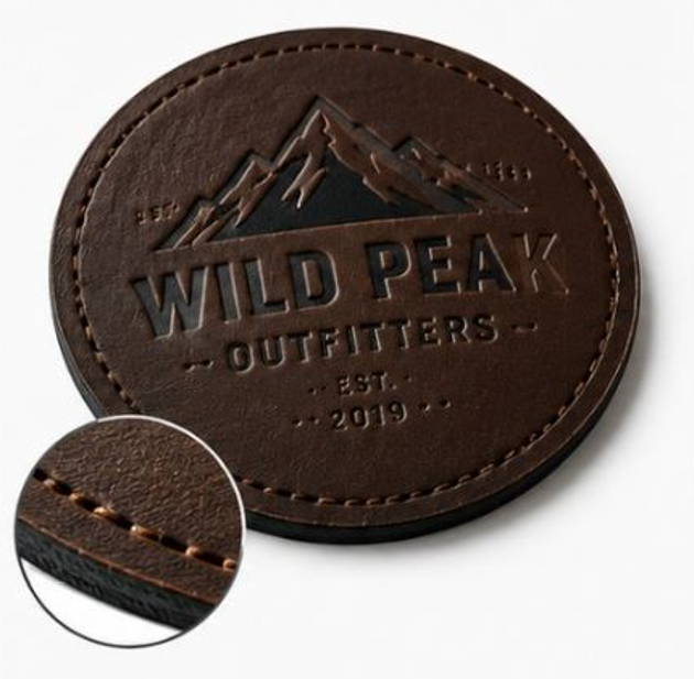 Embossed leather patch